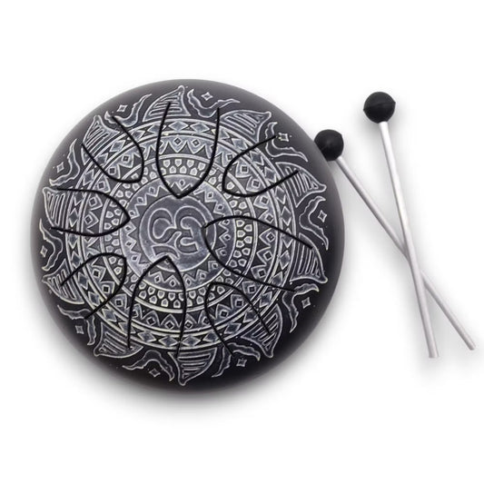 Čelični Bubanj s Jezikom Ugravirana Mandala - 16cm