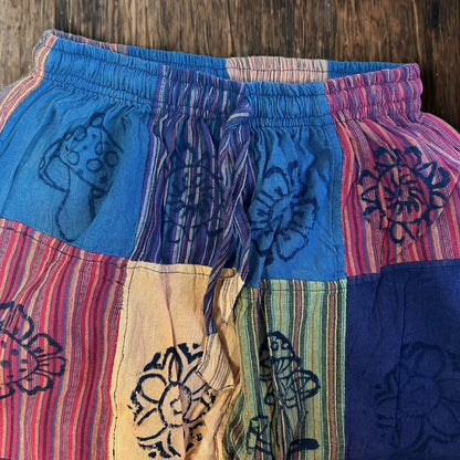 Hlače s Uzorkom Gljive - Nomad Sari Blok Print - Narančasti Tonovi - S/M